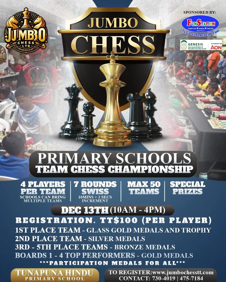 Jumbo Chess Open Primary Schools Team Chess Championship · December 2025 flyer